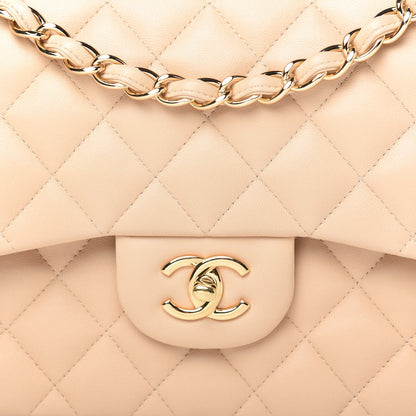 Chanel Lambskin Quilted Jumbo Double Flap Beige 10 of 10