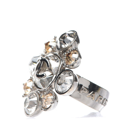 Chanel Crystal CC Ring 6.5 Silver Multicolor 2 of 5