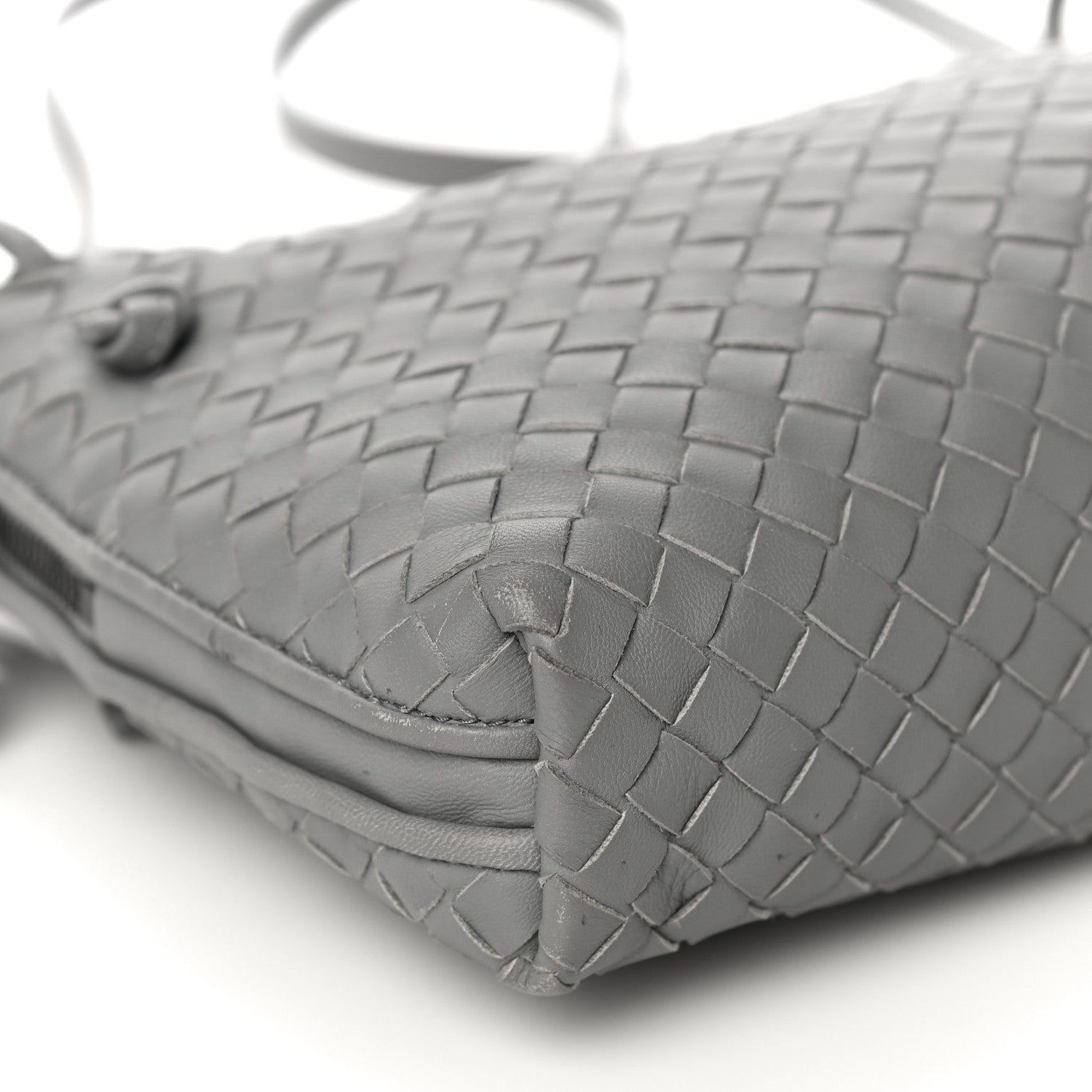 Bottega Veneta Nappa Intrecciato Nodini Crossbody Messenger Light Grey 7 of 13