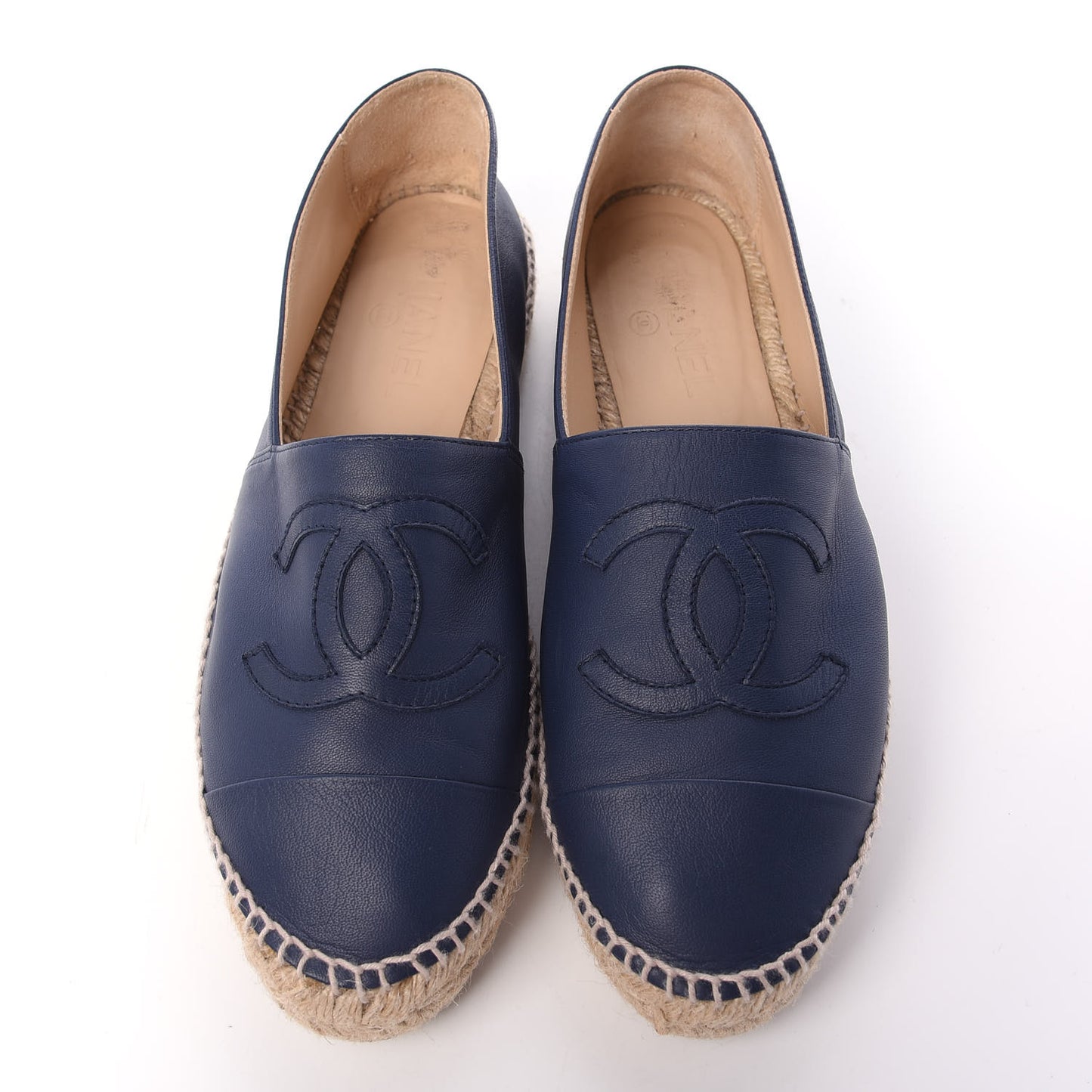Lambskin CC Espadrilles 39 Dark Navy