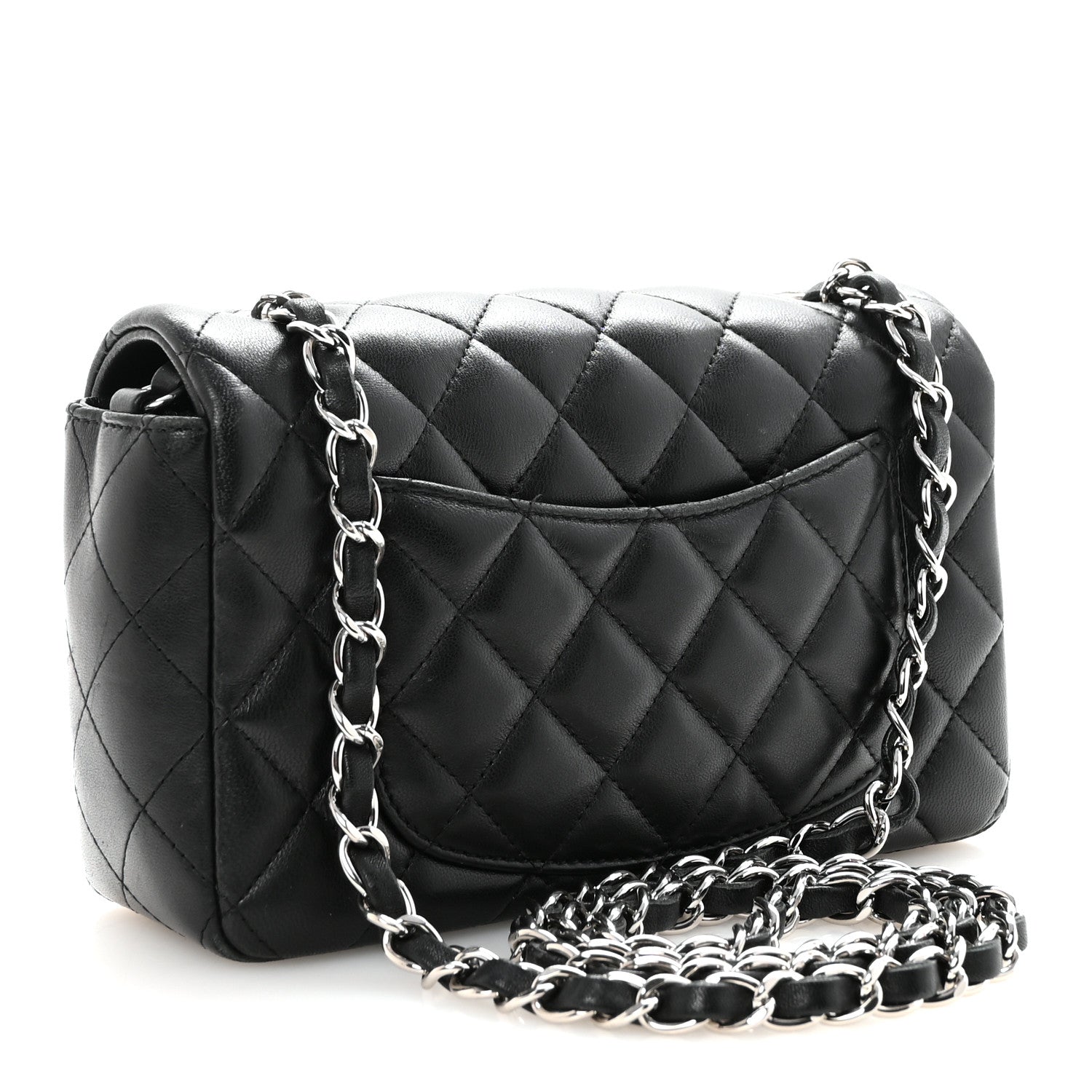 Chanel Lambskin Quilted Mini Rectangular Flap Black 3 of 10