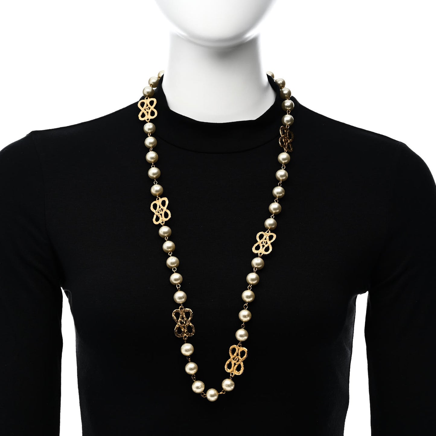 Pearl Long Necklace Gold