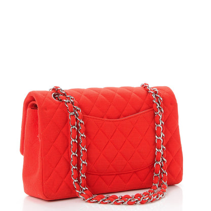 Chanel Jersey Quilted Medium Double Flap Red 3 of 9