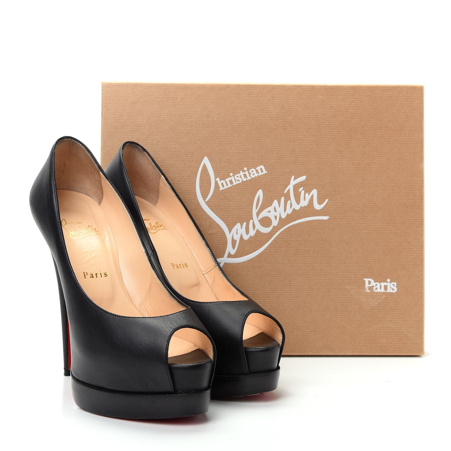 Christian Louboutin Calfskin Palais Royal Trepointe 140 Pumps 39.5 Black 10 of 10