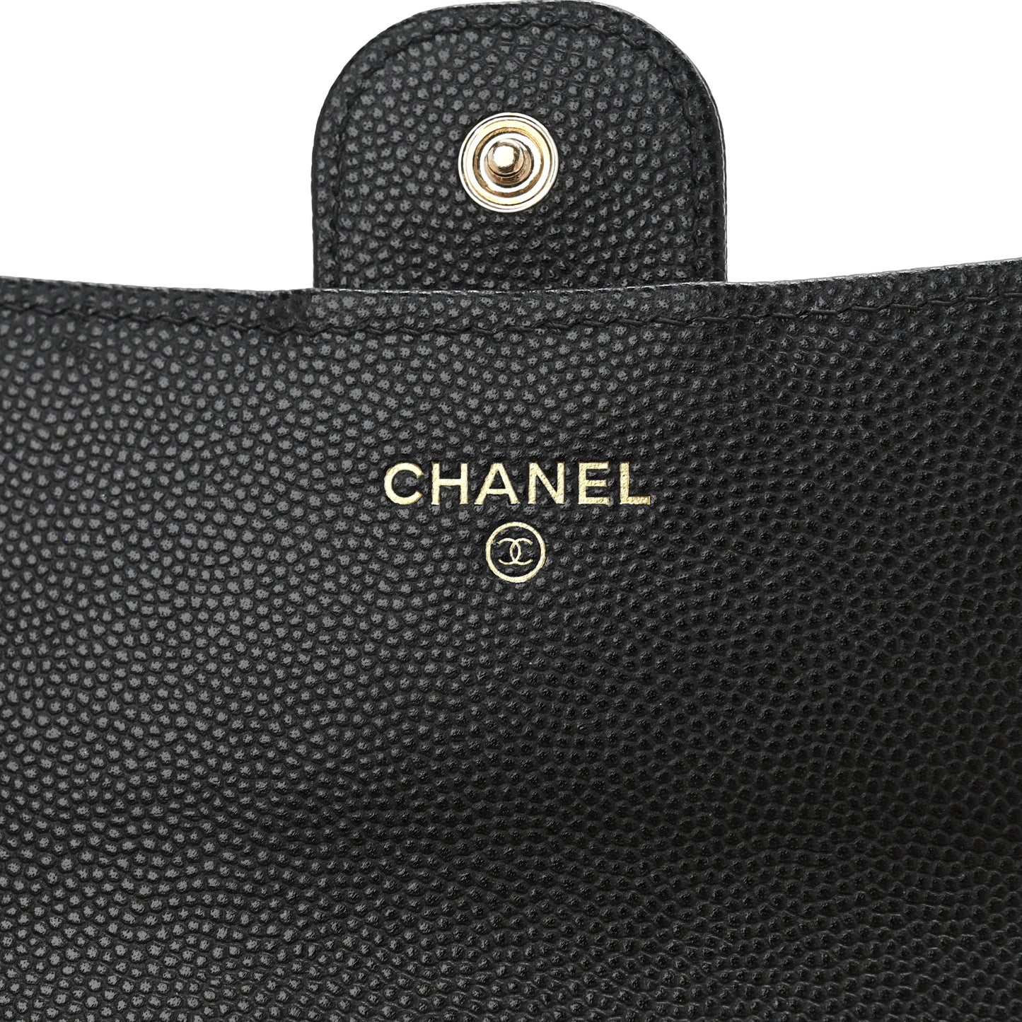 Caviar Quilted Medium Flap Wallet Black