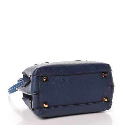 MCM Grained Calfskin Mini Milla Tote Navy 4 of 19