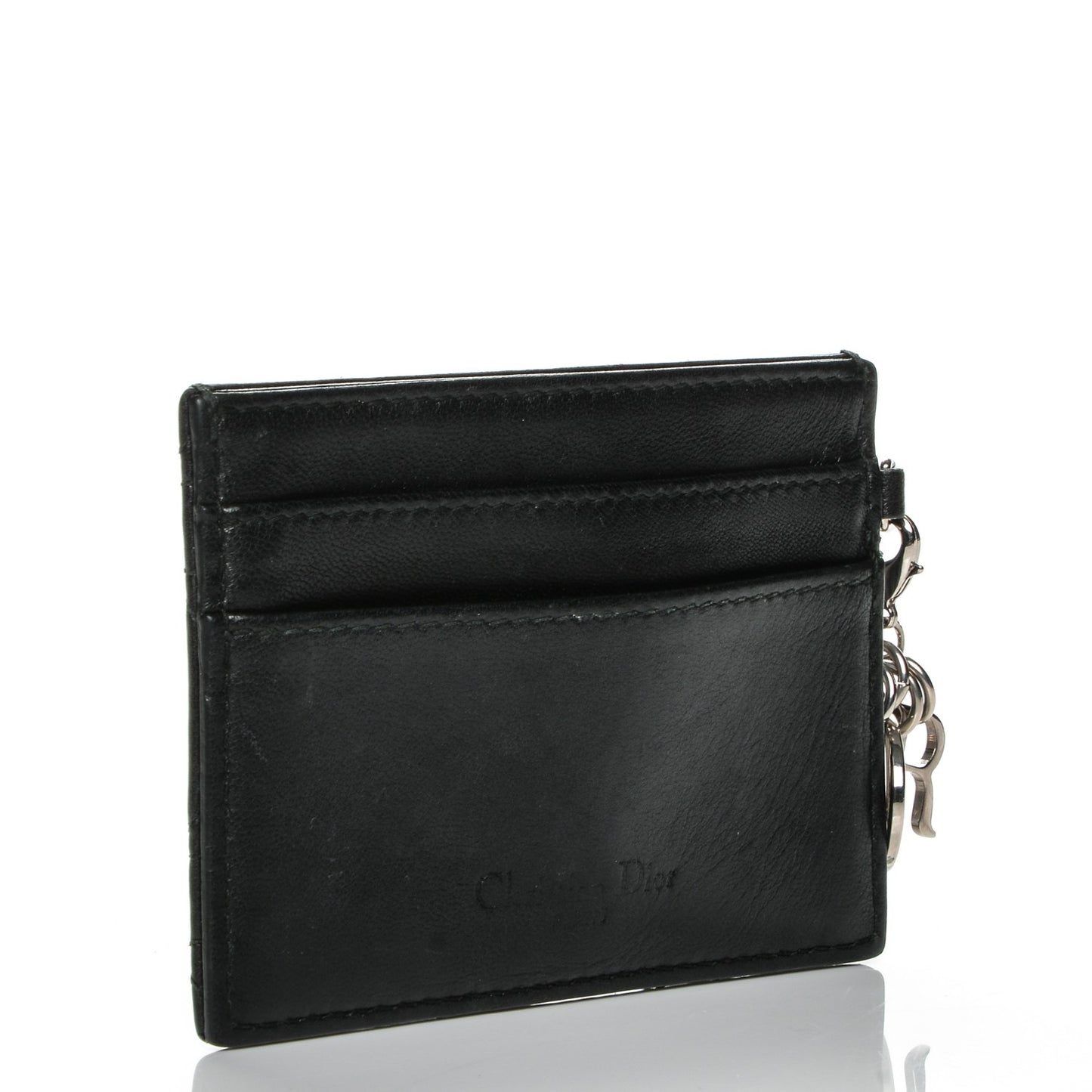 Lambskin Cannage Lady Dior Card Holder Black