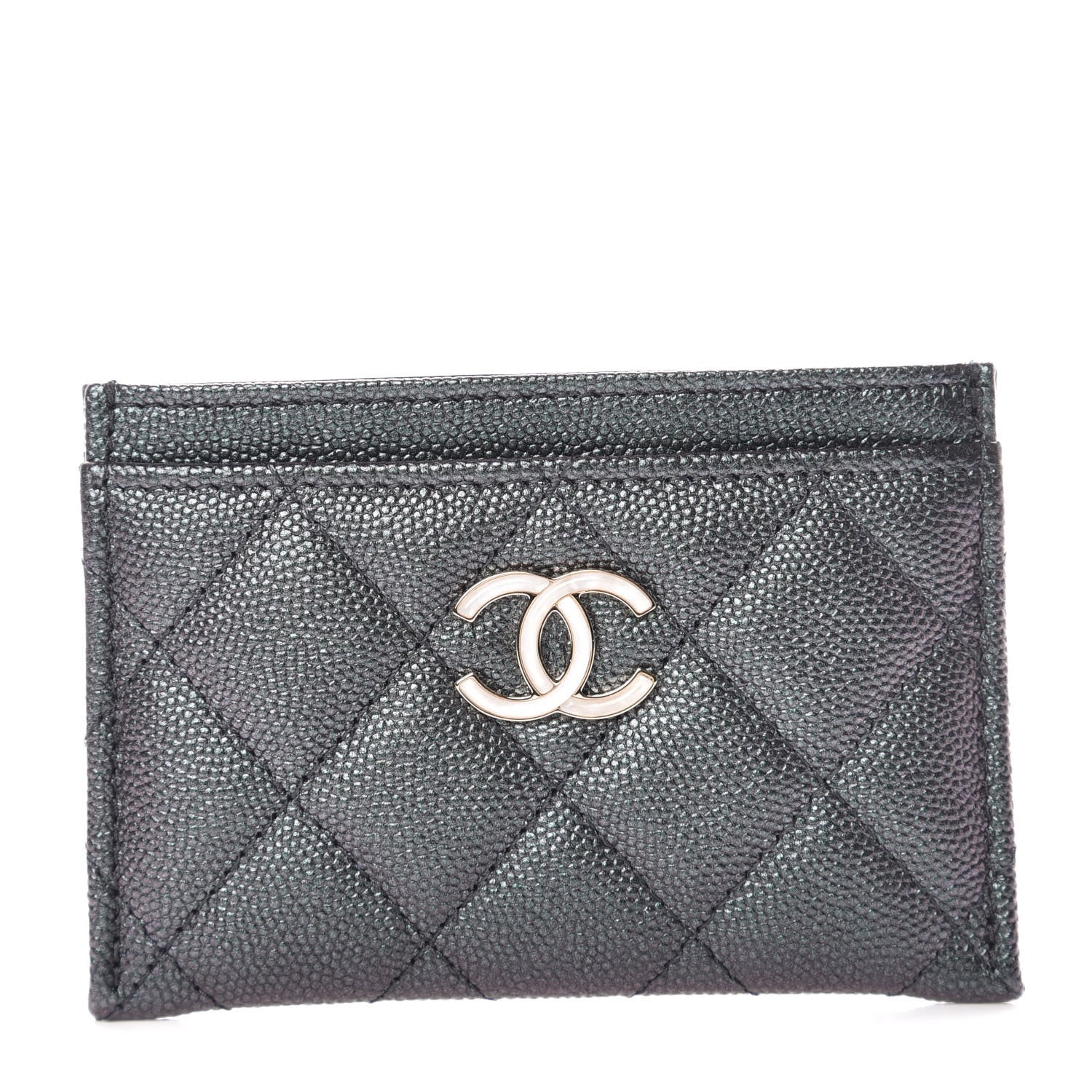Chanel Iridescent Caviar Quilted Card Holder Black 1 of 9