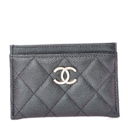 Chanel Iridescent Caviar Quilted Card Holder Black 1 of 9