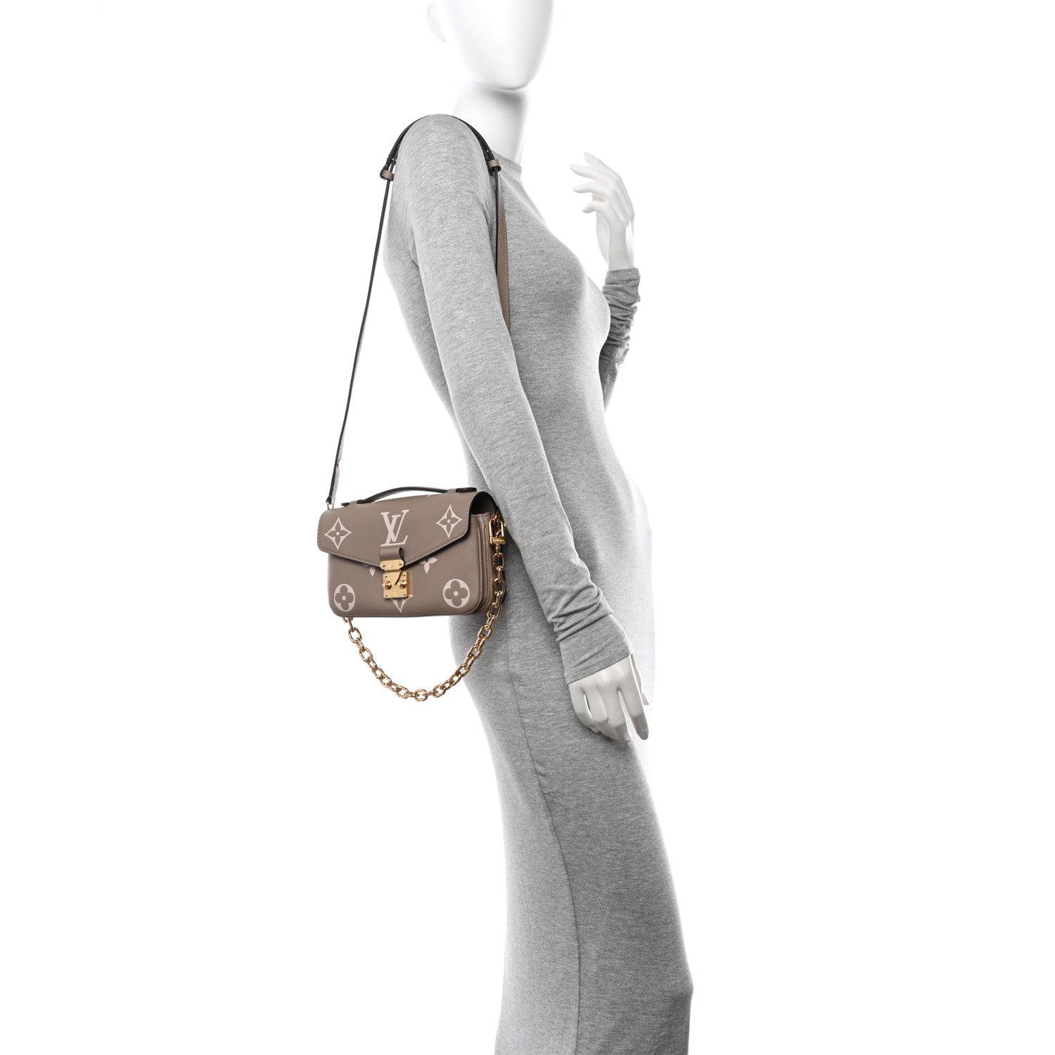 Louis Vuitton Empreinte Monogram Giant Pochette Metis East West Tourterelle Creme 2 of 9