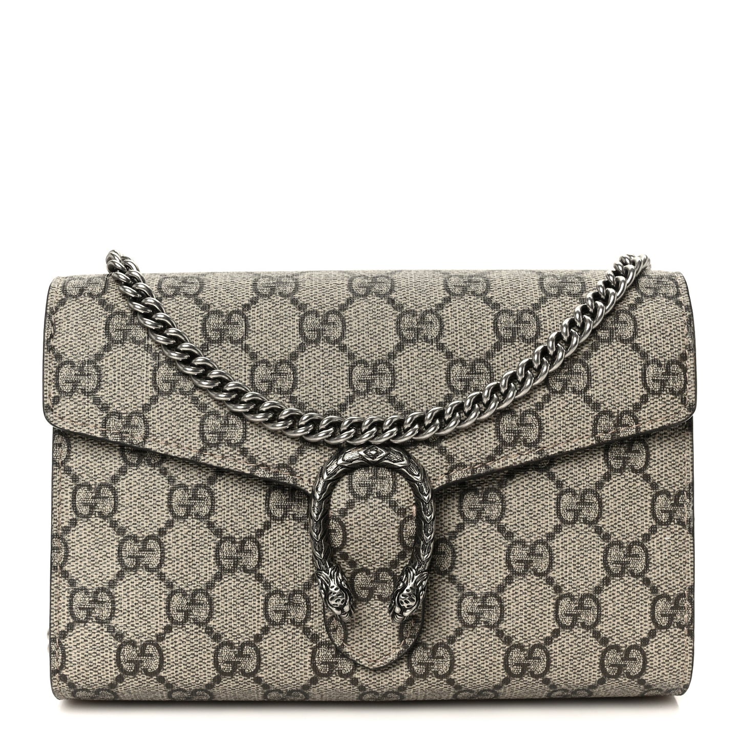 GG Supreme Monogram Mini Dionysus Chain Wallet Beige Taupe