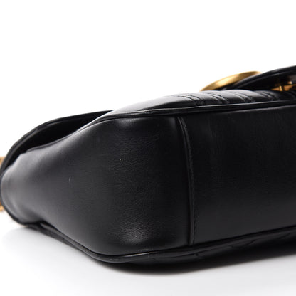 Gucci Calfskin Matelasse Small GG Marmont Shoulder Bag Black 6 of 11