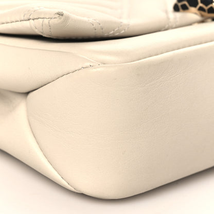 Bulgari Calfskin Matelasse Serpenti Cabochon Shoulder Bag White 7 of 11