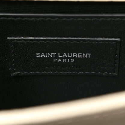 Saint Laurent Calfskin Crocodile Embossed Small Classic Monogram Kate Tassel Satchel Blanc Vintage 6 of 11