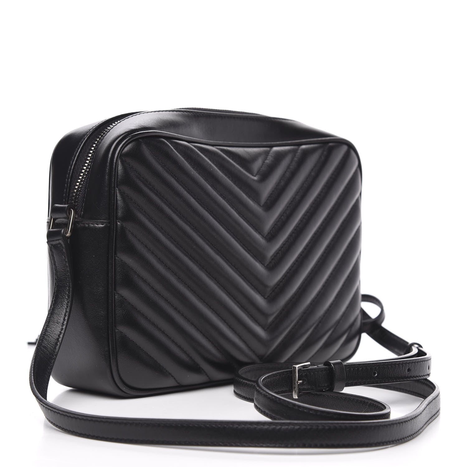 Saint Laurent Calfskin Matelasse Monogram Lou Camera Bag Black 3 of 9