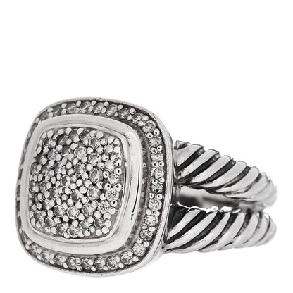 David Yurman Sterling Silver Diamond 11mm Albion Pave Ring 54 7 3 of 5