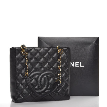 Chanel Caviar Quilted Petit Shopping Tote PST Black 13 of 13