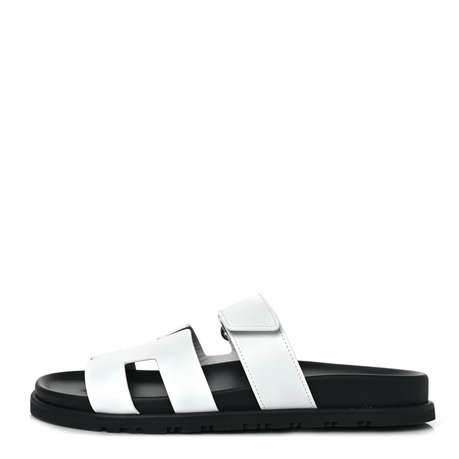 Hermes Calfskin Womens Chypre Sandals 37 White 1 of 8