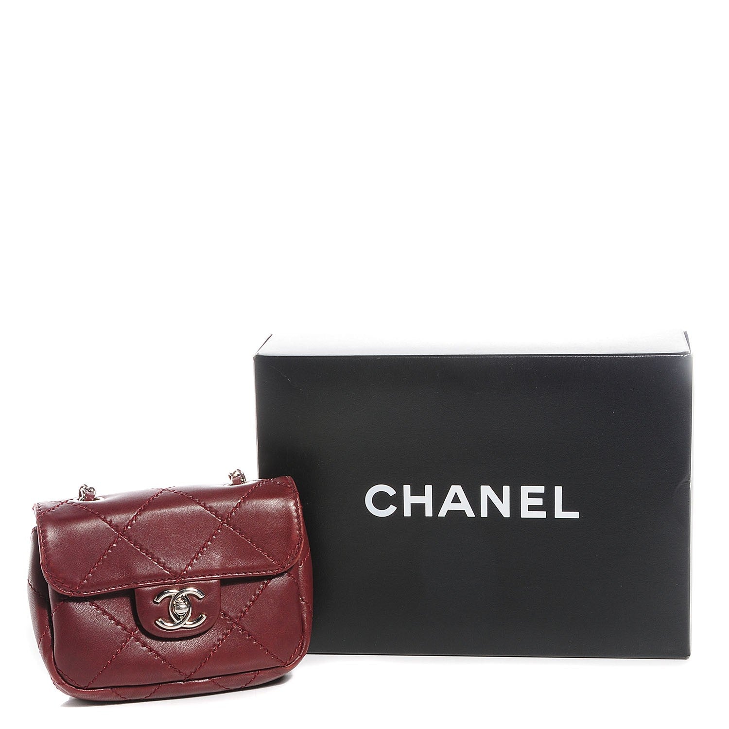 Chanel Lambskin Double Stitch Mini Flap Bordeaux 9 of 9