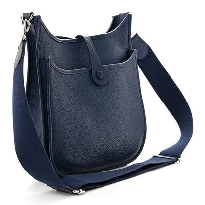 Hermes Taurillon Clemence Evelyne III PM Bleu De Malte 3 of 12