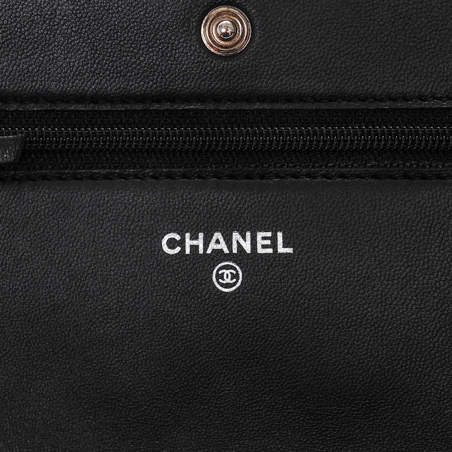 Chanel Lambskin Quilted Wallet On Chain WOC Black 6 of 8