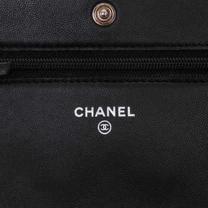 Chanel Lambskin Quilted Wallet On Chain WOC Black 6 of 8