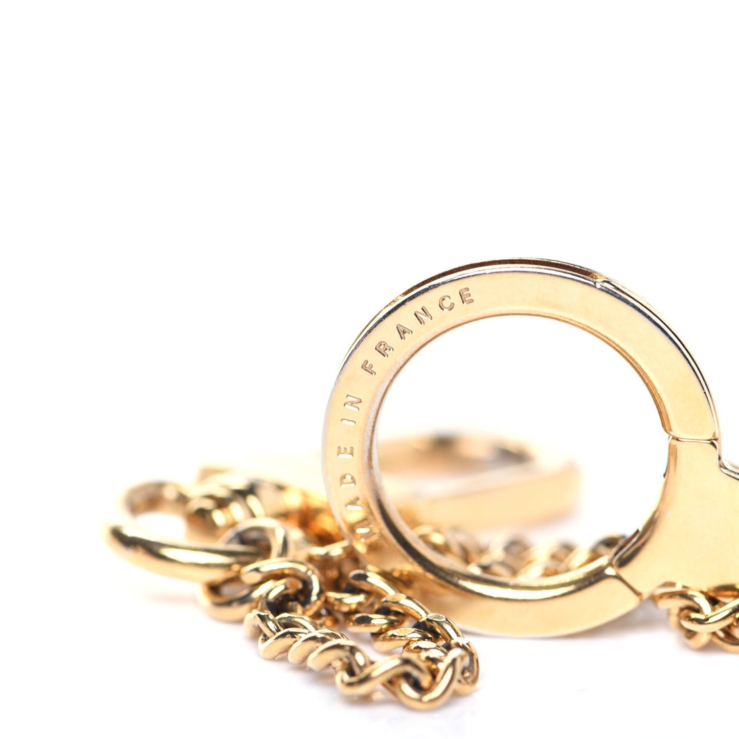 Metal Pochette Extender Key Ring Chain Gold
