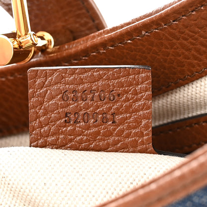 Gucci New Denim GG Monogram Calfskin Small Jackie 1961 Hobo Blue Tea Cuir 7 of 12