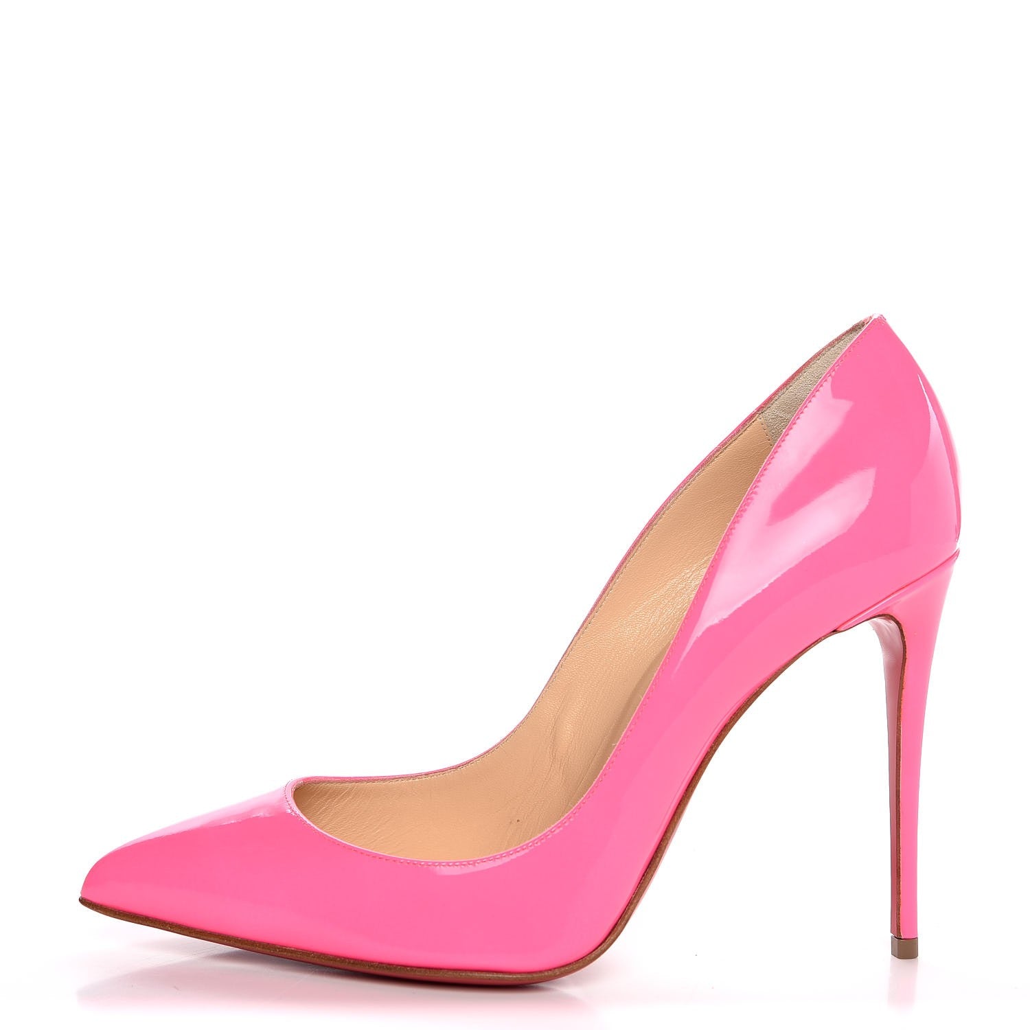 Christian Louboutin Patent Pigalle Follies 100 Pumps 38 Shocking Pink 1 of 8