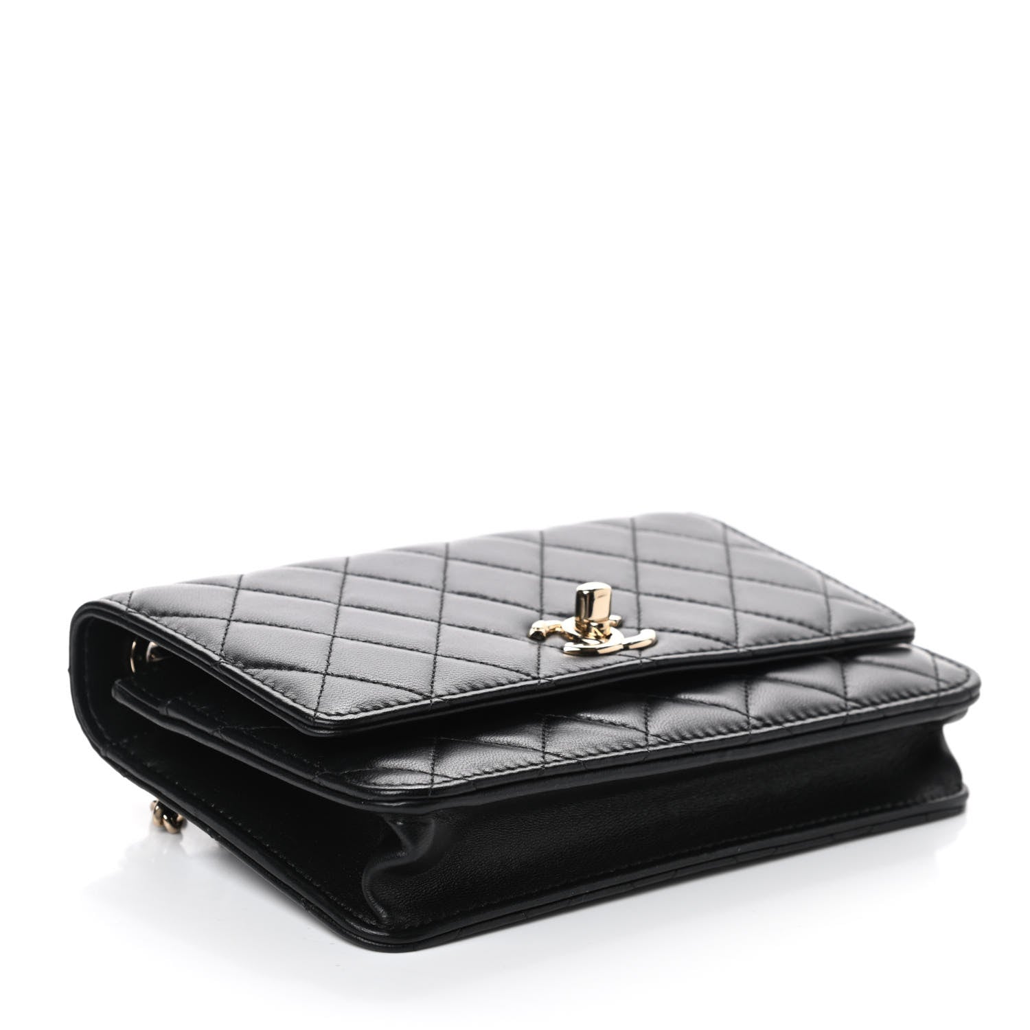 Chanel Lambskin Quilted Trendy CC Wallet On Chain WOC Black 4 of 11