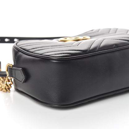 Gucci Calfskin Matelasse Small GG Marmont Chain Shoulder Bag Black 7 of 8
