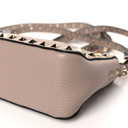 Valentino Garavani Pebbled Calfskin Small Rockstud Flip Lock Shoulder Bag Poudre 9 of 9