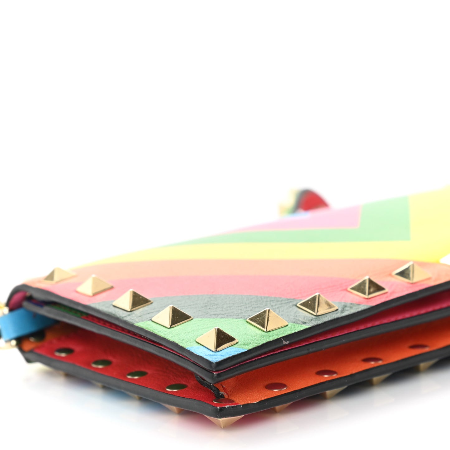 Vitello 1973 Rockstud Wristlet Wallet Multicolor
