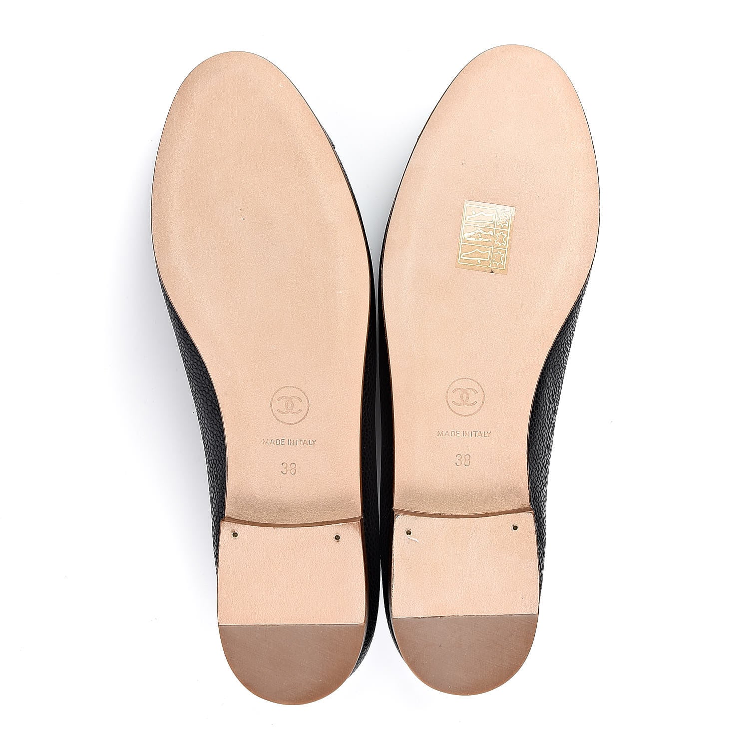 Chanel Caviar Cap Toe Ballerina Flats 38 Black 7 of 9