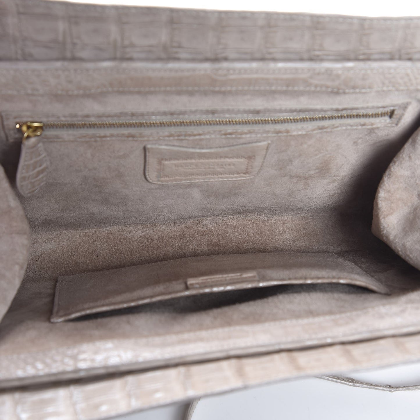 Metallic Crocodile Slim Frame Chain Clutch Silver