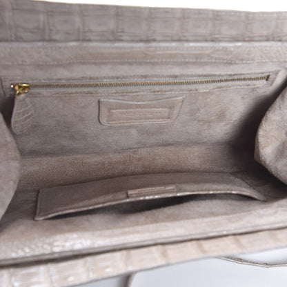 Nancy Gonzalez Metallic Crocodile Slim Frame Chain Clutch Silver 5 of 7