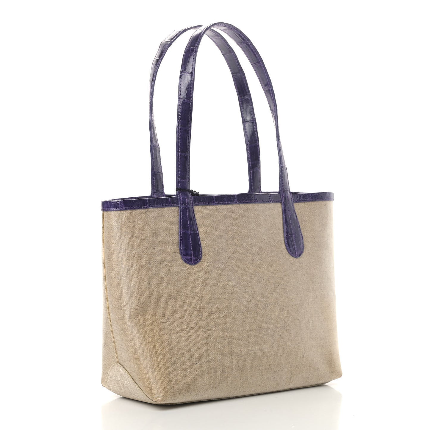 Linen Crocodile Mini Erica Shopper Tote Purple