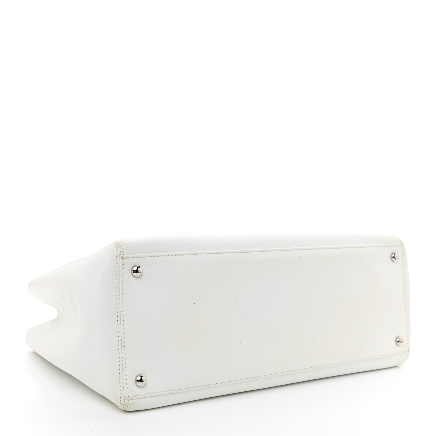 Calfskin Cerf Executive Shopper Tote White