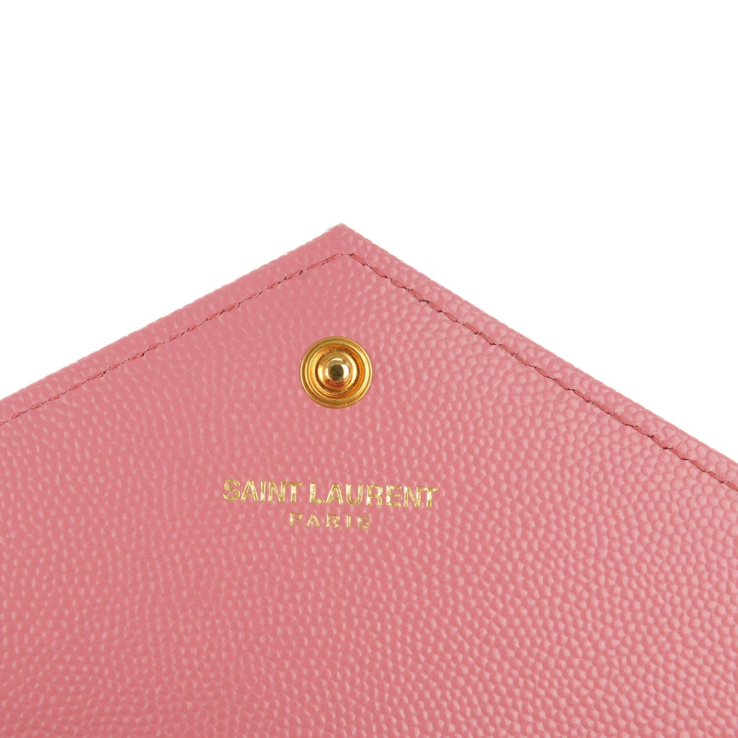 Saint Laurent Grain De Poudre Matelasse Chevron Small Monogram Flap Wallet Old Rose 5 of 8