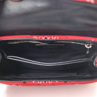 Saint Laurent Cotton Bandana Y Quilted Monogram Toy Loulou Crossbody Bag Red 5 of 9
