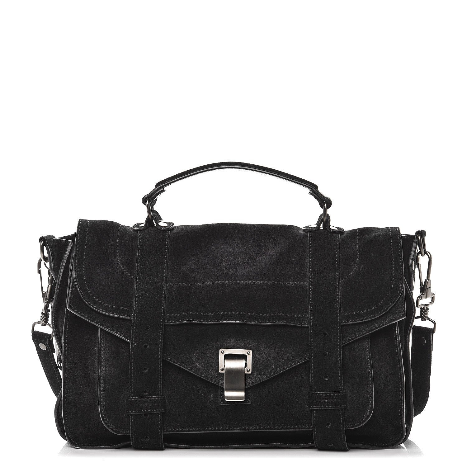 Proenza Schouler Suede Medium PS1 Satchel Black 1 of 11
