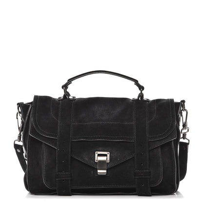 Proenza Schouler Suede Medium PS1 Satchel Black 1 of 11