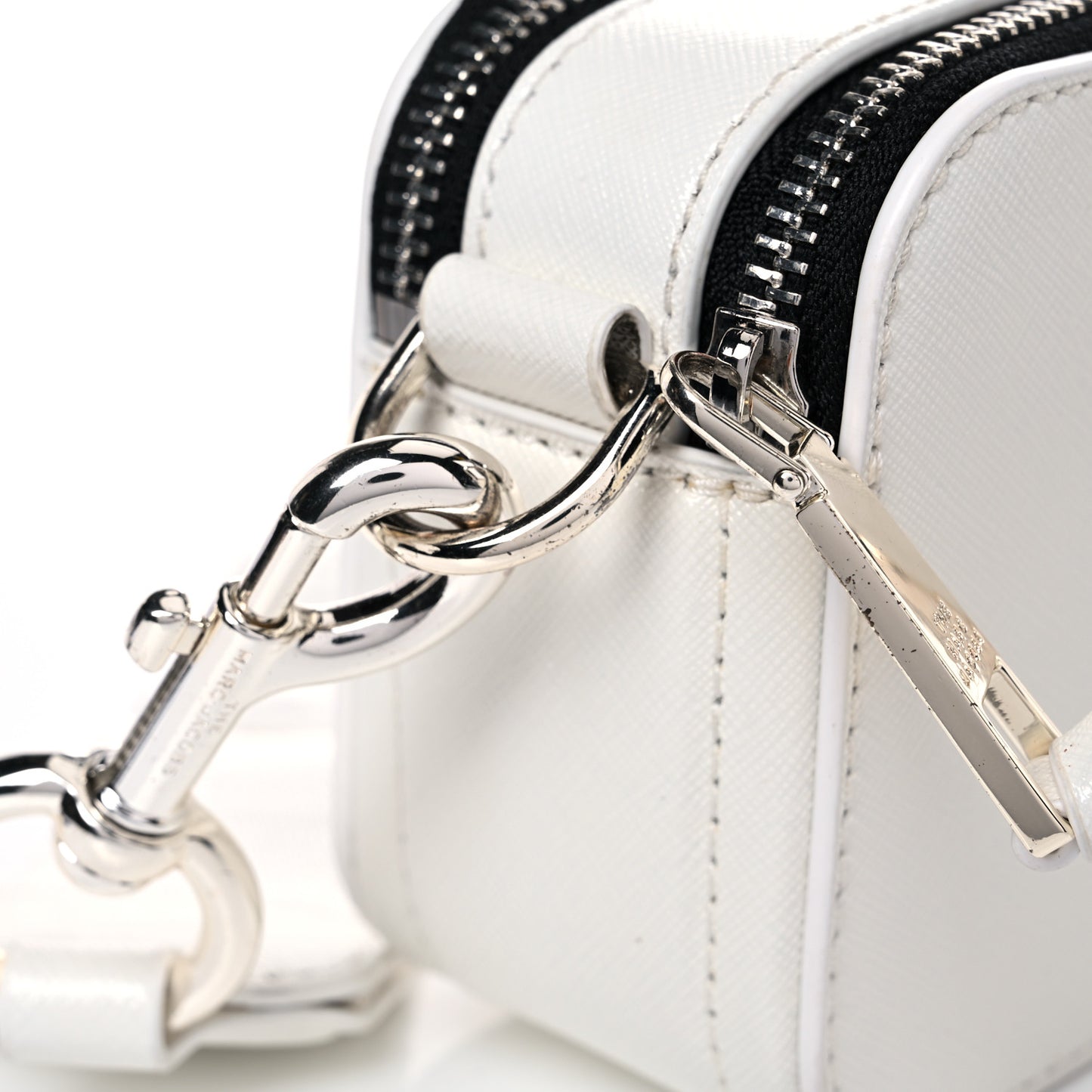 Saffiano Small Snapshot Camera Bag White