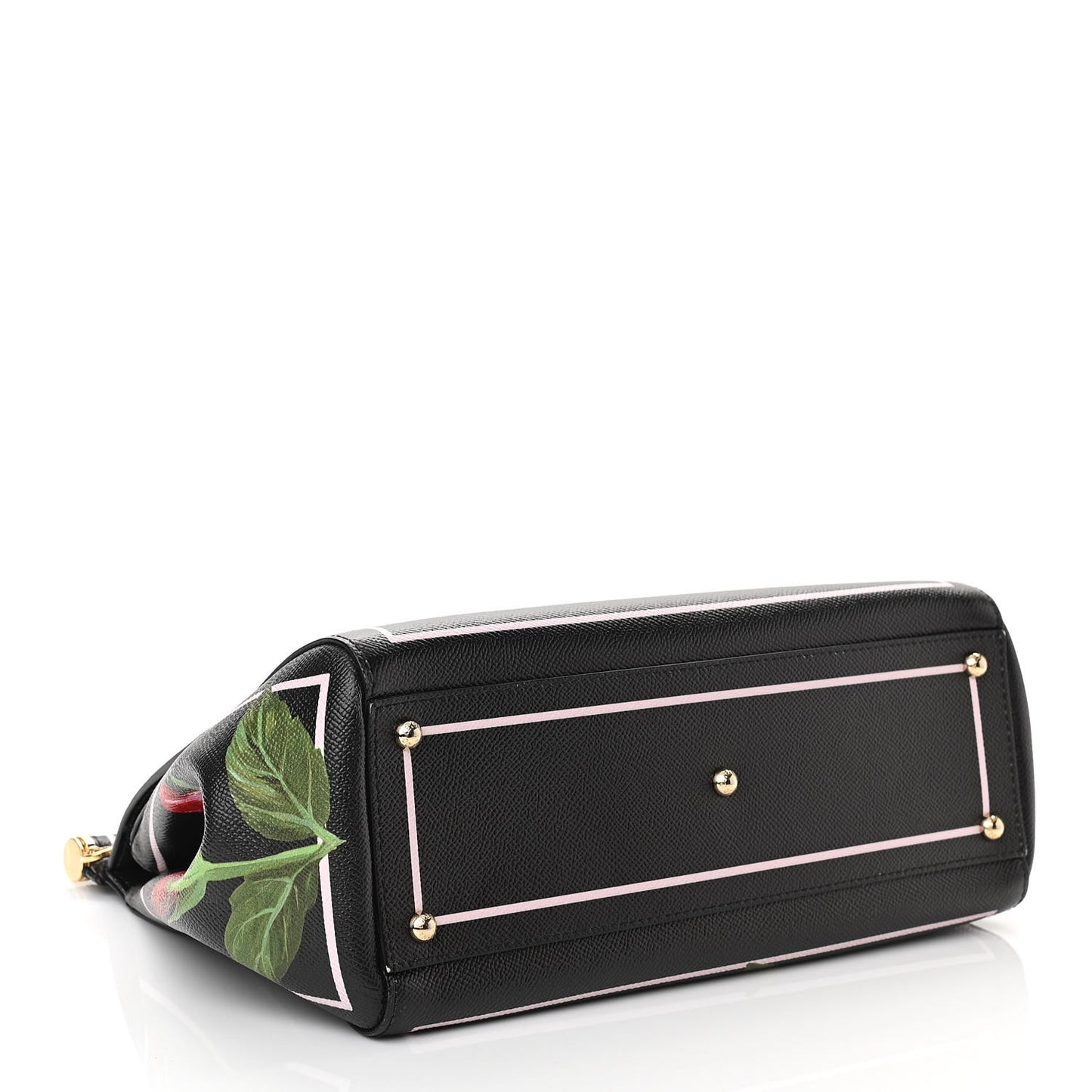 Dauphine Rose Print Medium Miss Sicily Satchel Black