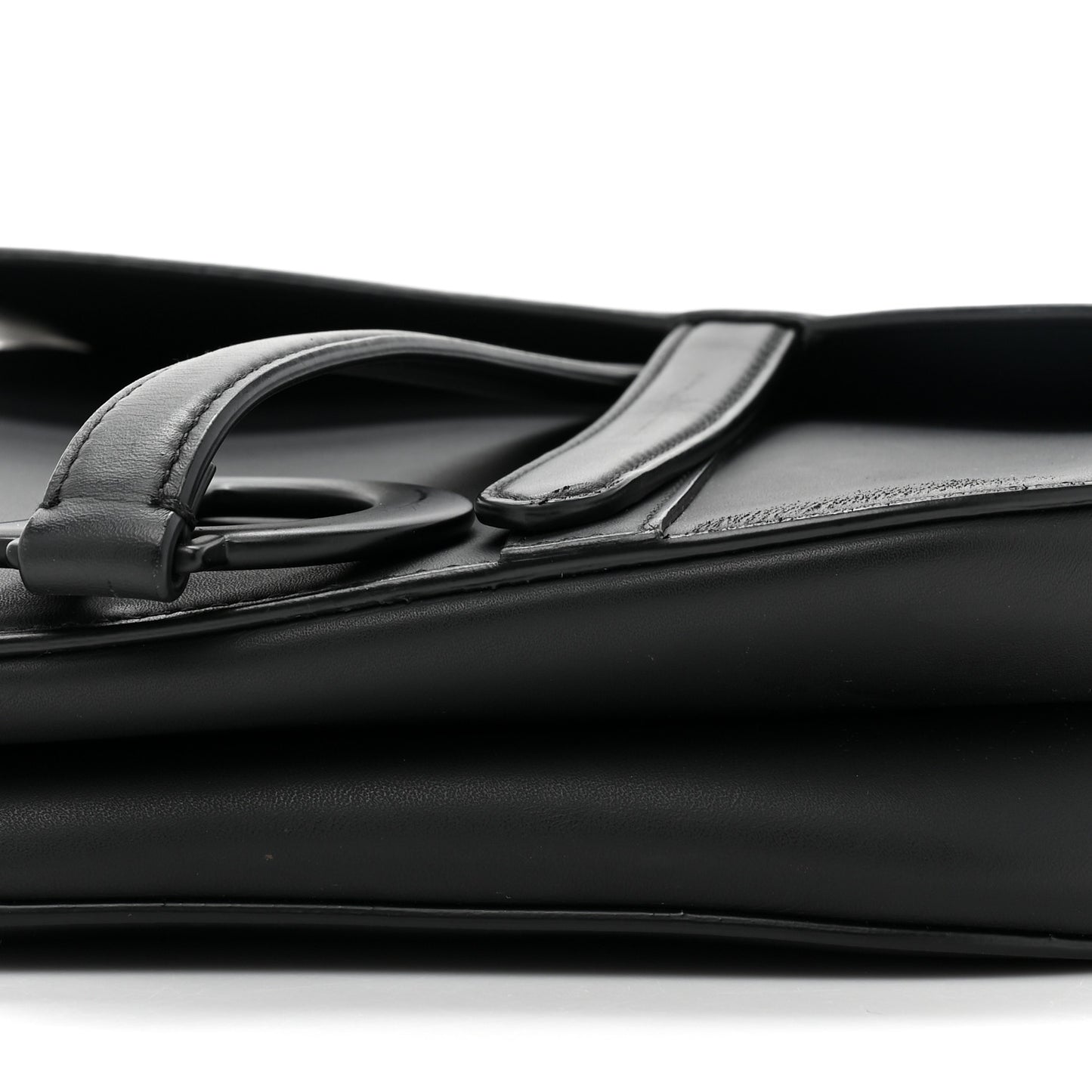 Ultra Matte Calfskin Saddle Bag Black