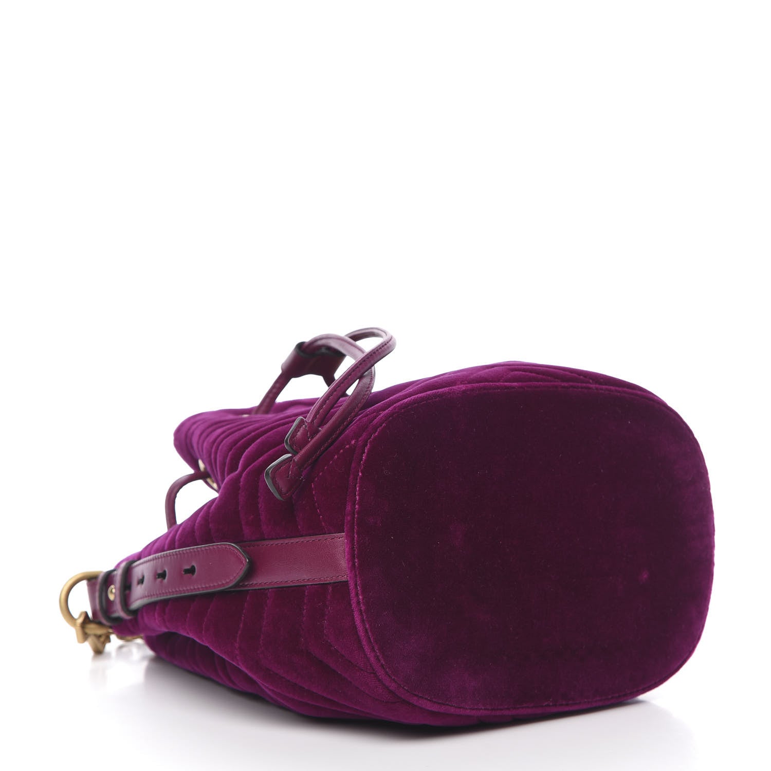 Gucci Velvet Matelasse GG Marmont Bucket Bag Fuchsia Violet Cyclamen 4 of 10