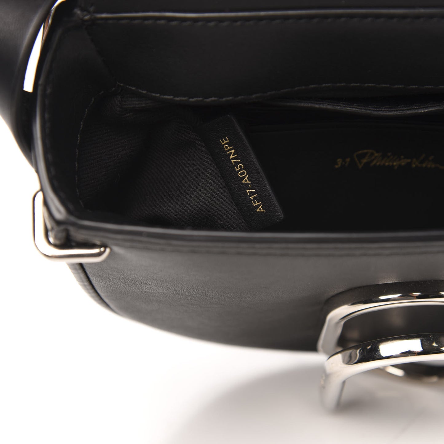 3.1 Calfskin Alix Rings Saddle Crossbody Bag Black