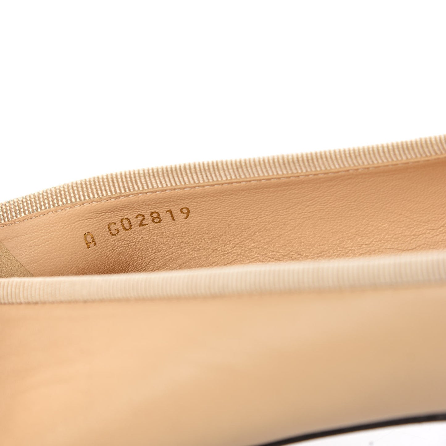 Lambskin Cap Toe CC Ballerina Flats 41 Beige Black