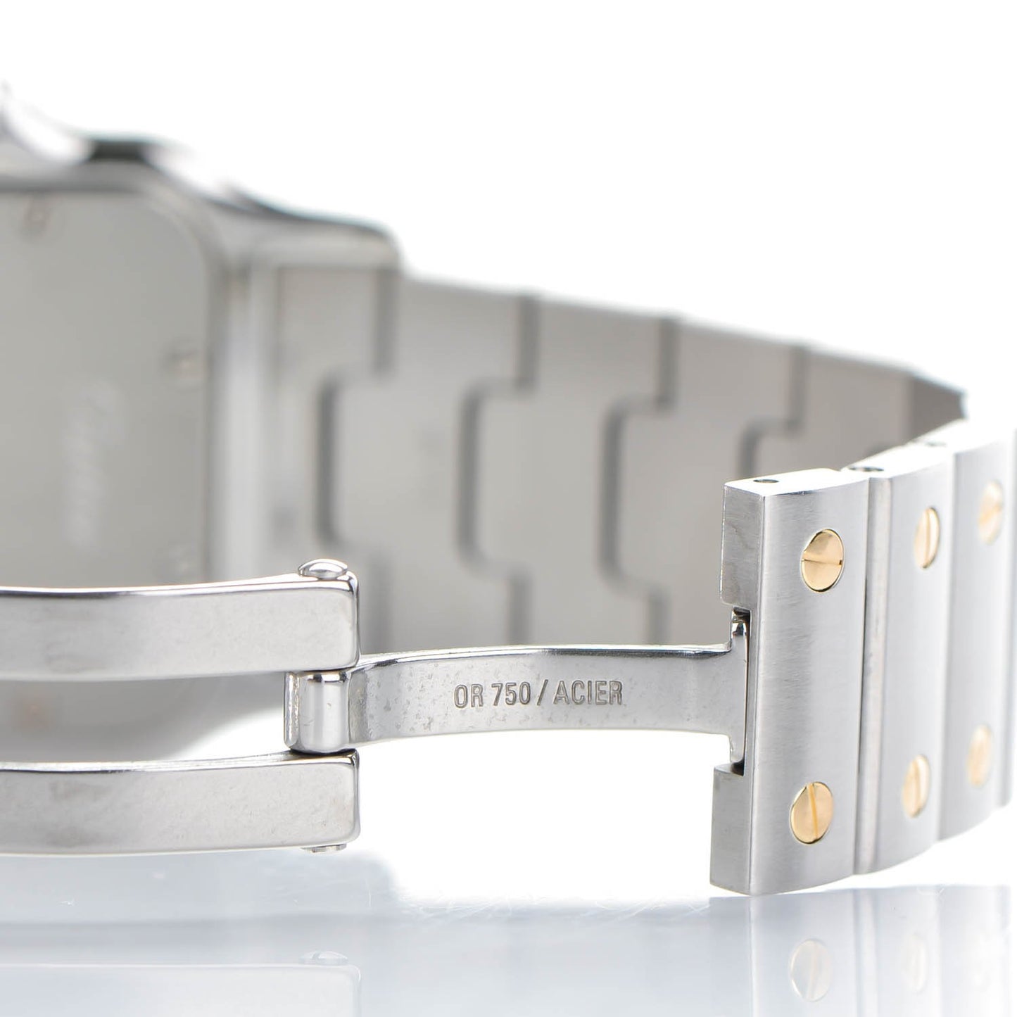 Stainless Steel 18K Yellow Gold 29mm Santos De Galbee Quartz Watch