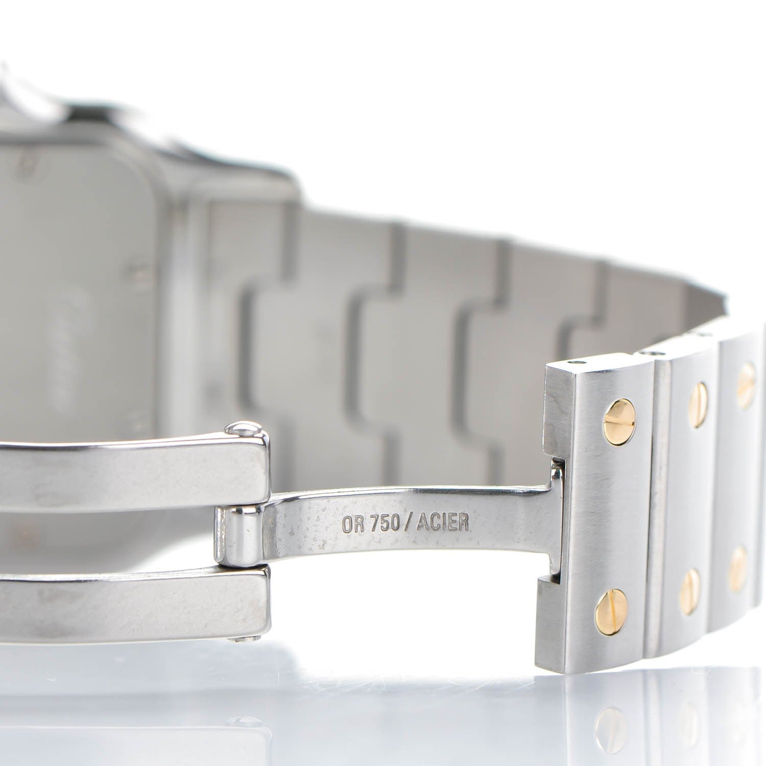 Cartier Stainless Steel 18K Yellow Gold 29mm Santos De Galbee Quartz Watch 5 of 8